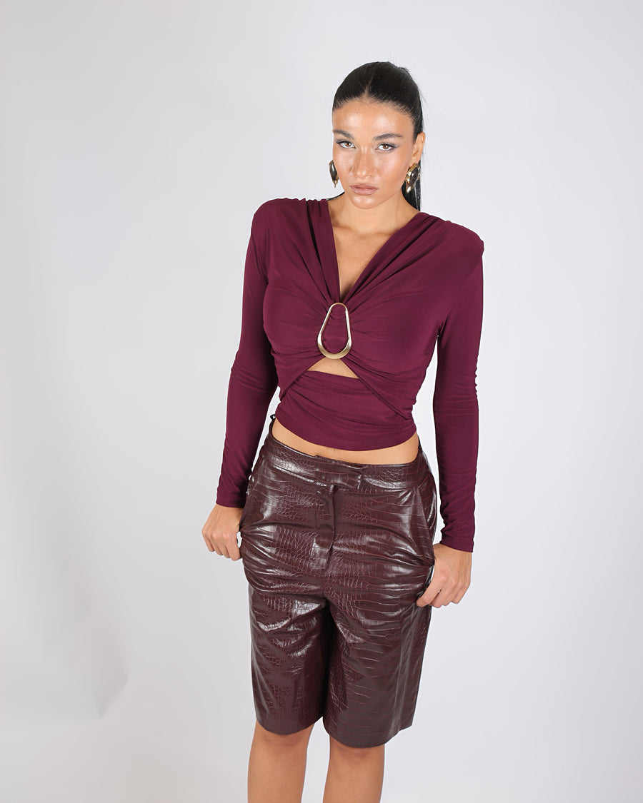 Bowie Burgundy Shorts